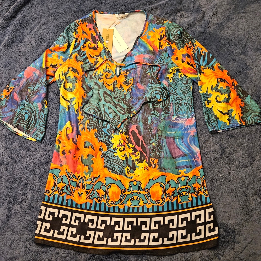 Vibrant Multicolor Patterned Dress/CoverUp